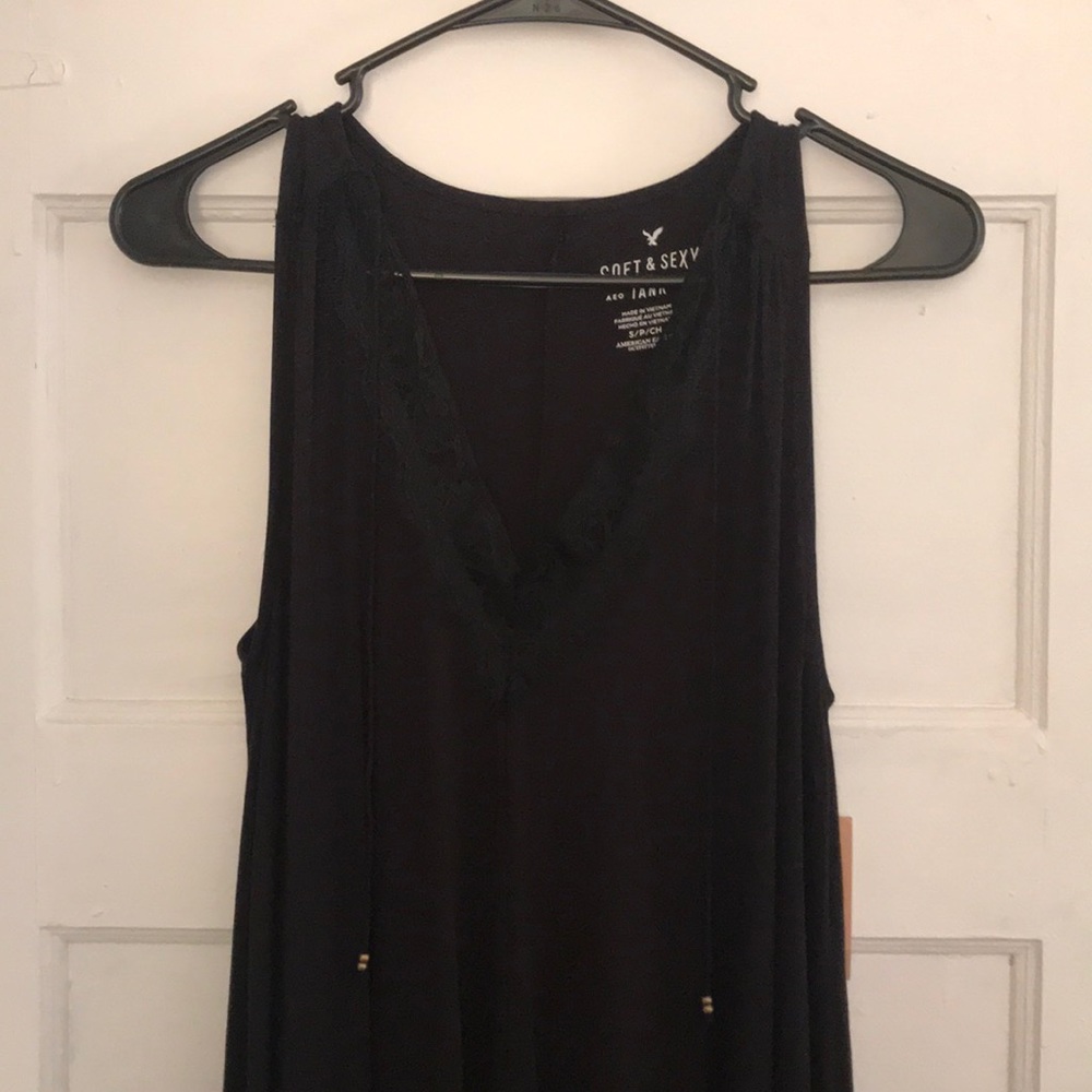 Black American Eagle Fancy Tank Top